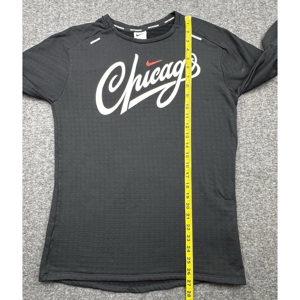 Nike Running Shirt Mens Small Black Therma Fit Waffle Pullover Chicago Marathon - Picture 3 of 16
